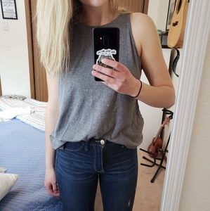 Grey high neck tank top